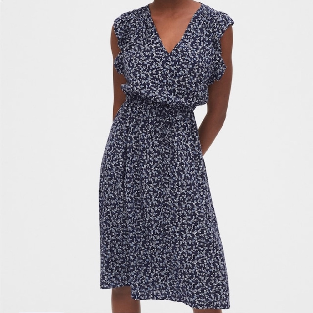 GAP Navy Floral Print Dress